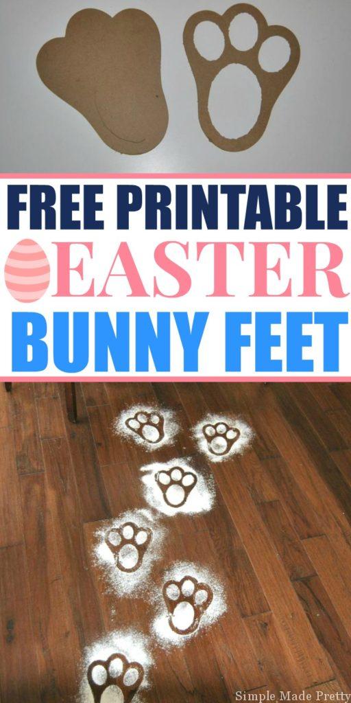Surprise the kids on Easter morning by using these Free Printable Easter Bunny Feet Template to create bunny tracks through your home! Easter printables, Easter bunny feet, bunny feet, Easter freebies