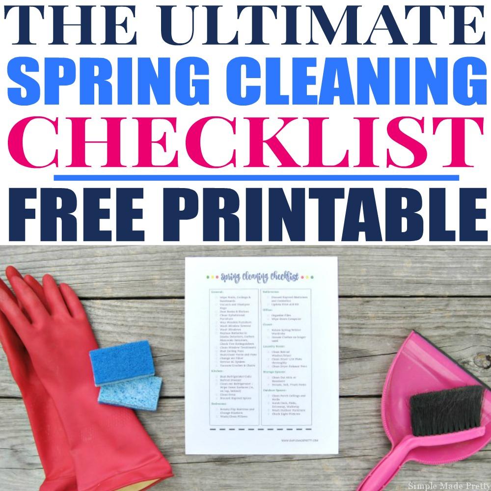If you hate Spring cleaning or don't know where to start, the Ultimate Spring Cleaning Checklist will simplify the process! Free printable Spring cleaning list, Spring Cleaning checklist, Cleaning checklist, Printable cleaning checklist
