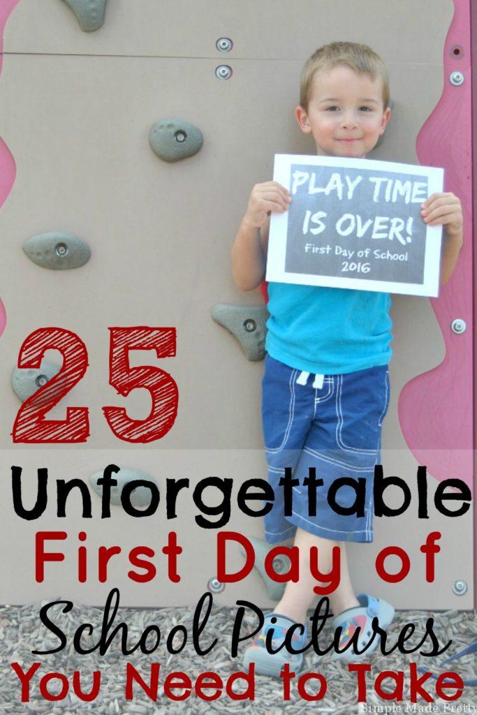 If you are looking for first day of school picture ideas to stand out, this round up is for you! Here are 25 unforgettable first day of school pictures you need to take! First day of school, funny first day of school picture