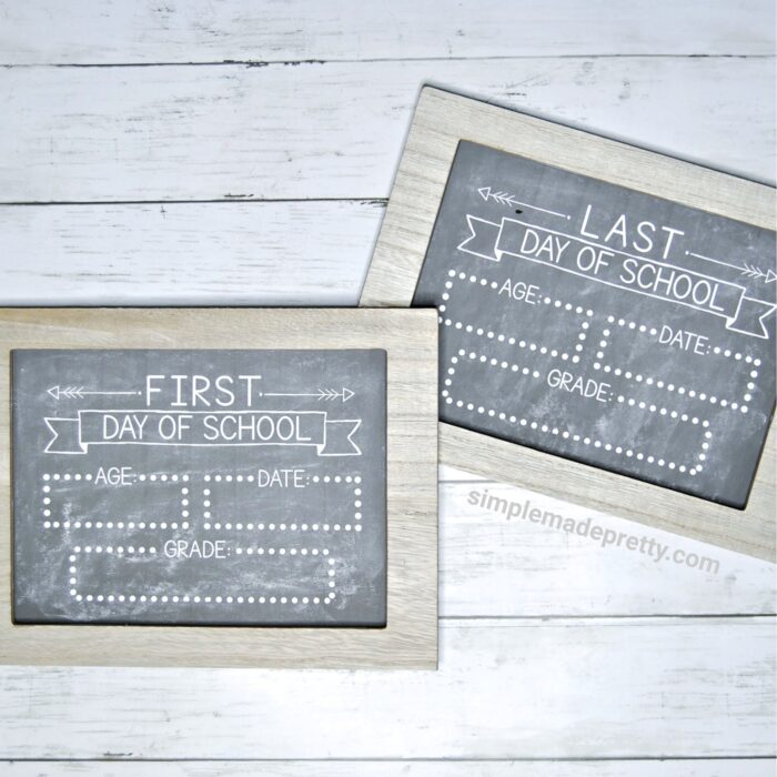 First and Last Day of School Chalkboard SIgns Free Printable
