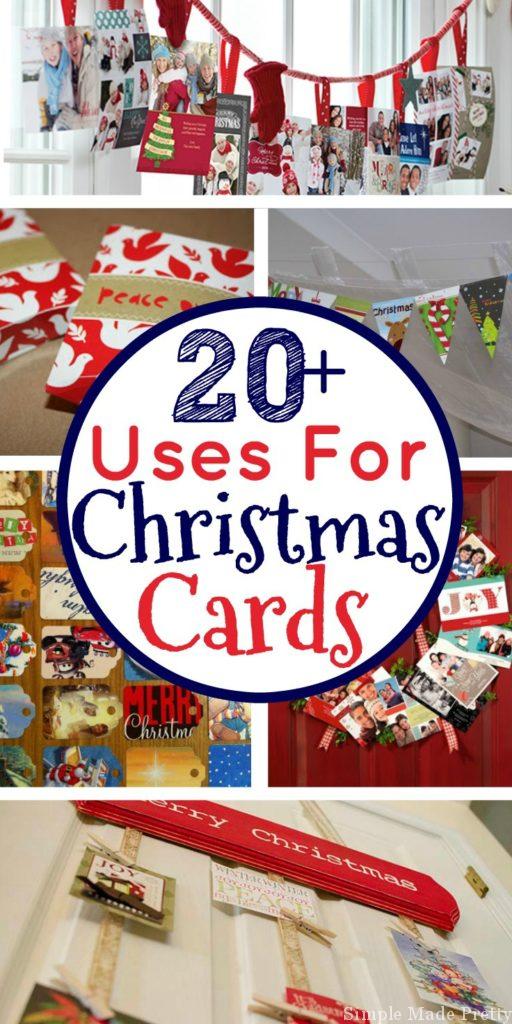 For those of you that like to keep holiday cards, here are 20+ things to do with Christmas cards. What to do with old Christmas cards, uses for Christmas cards, upcycle Christmas cards