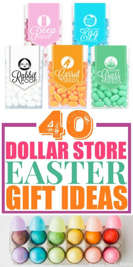 Check out these 40 DIY Dollar Store Easter Gift Ideas so you can save some money while giving something unique this year! Easter gift ideas, easter basket gift ideas, easter basket diy gifts, DIY easter basket gifts, dollar store easter gifts