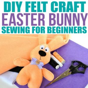 This DIY felt craft and sewing for beginners Easter bunny is so cute! I can't wait to try this fun easy kids felt craft idea (and for adults!) This bunny would make a cure Easter basket gift idea that's inexpensive to make!
