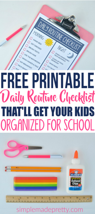 This free printable routine chart for kids was so helpful! If you want to establish a routine for kids, this is great information to get started. The daily checklist for kids is really cute and easy to follow!