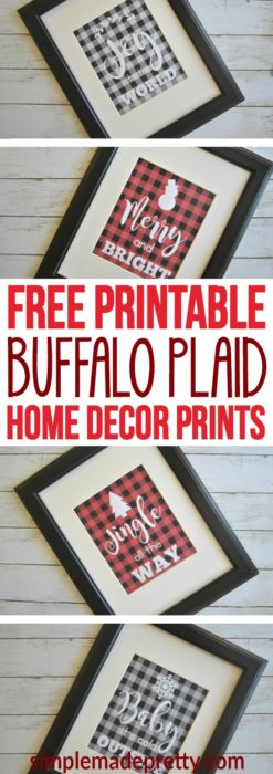 I love buffalo plaid and these DIY home decor prints were the perfect finishing touch to our Christmas decorations. Plaid home decor has been everywhere this holiday so I had mine printed as over-sized artwork (engineer prints at Staples). It was super cheap and easy ($3!) to make over sized art for the living room! If you are on a budget, this is the perfect home decor DIY! 