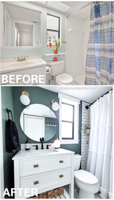 Before and After Master bathroom
