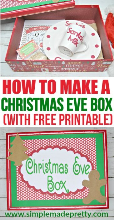 Christmas Eve Box digital print sticker DIY Personalised Christmas Box Sticker 