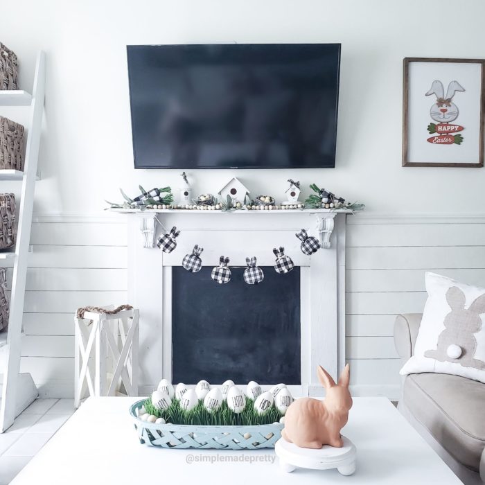 Easter Garland Fireplace Mantle