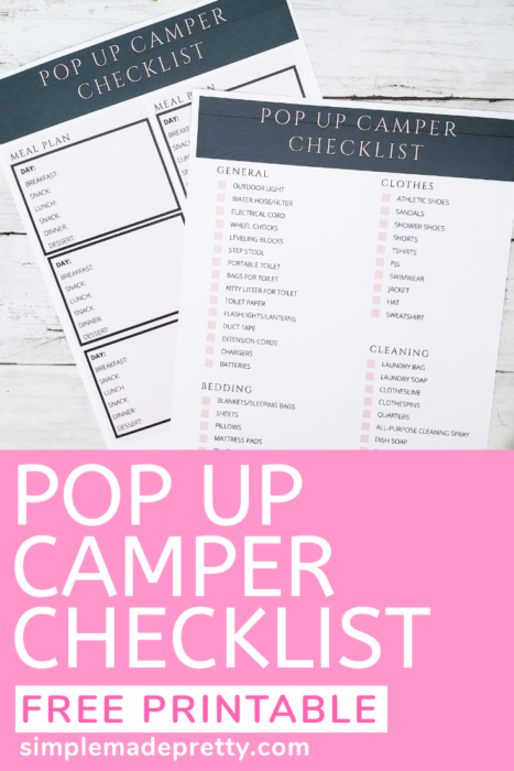 Free printable po up camper checklist