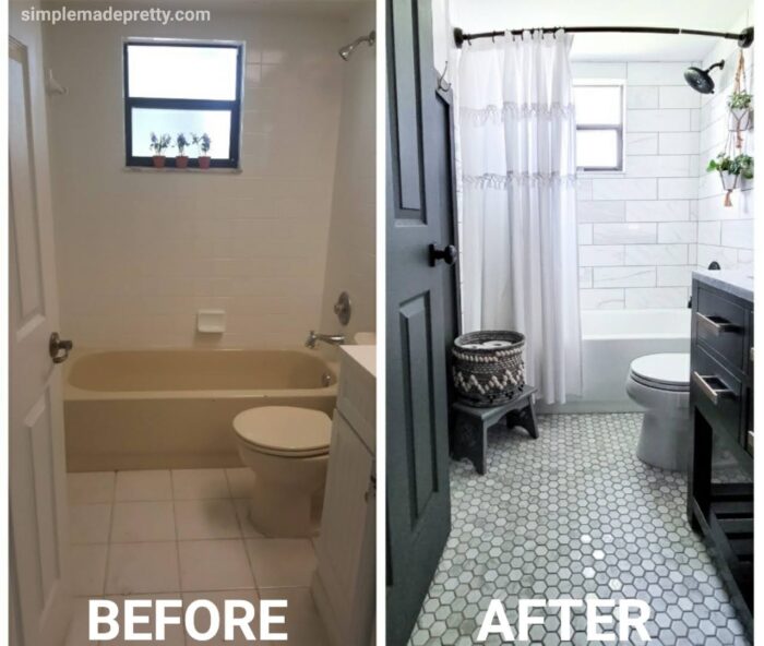 Bathroom Remodel On A Budget Simple Made Pretty 2022 - How Much Does It Cost To Refurbish A Small Bathroom