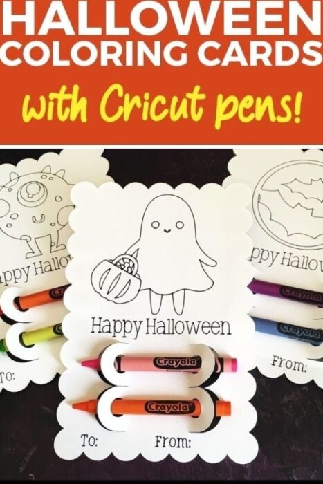 Cricut Halloween Coloring Cards