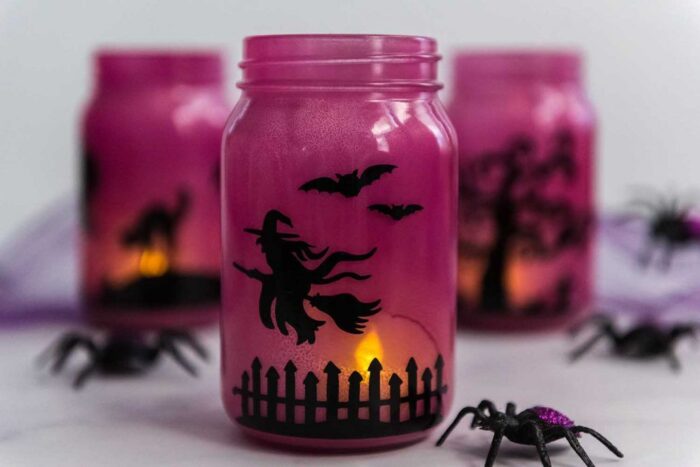 Cricut Halloween Mason Jar Luminaries