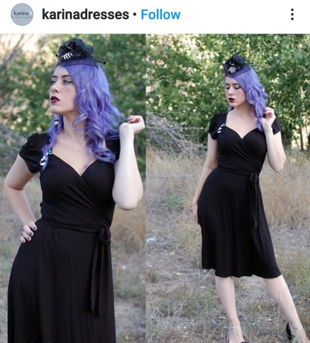 Cute and easy halloween costume using a black dress