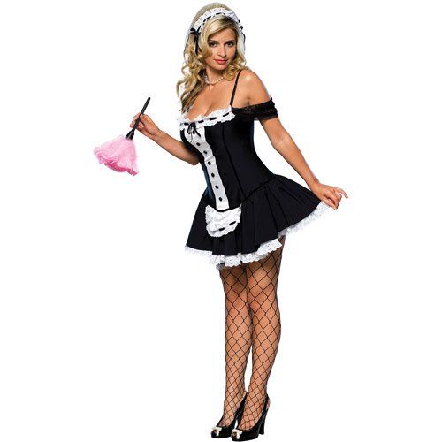 Dust Bunny Adult Halloween Costume using a black dress