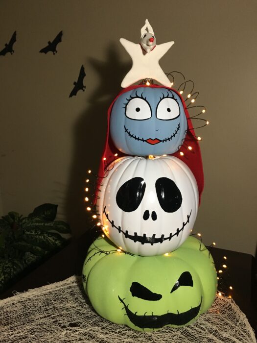 OogieBoogie, Jack Skellington, Sally, and Zero Halloween Pumpkin Carving Ideas