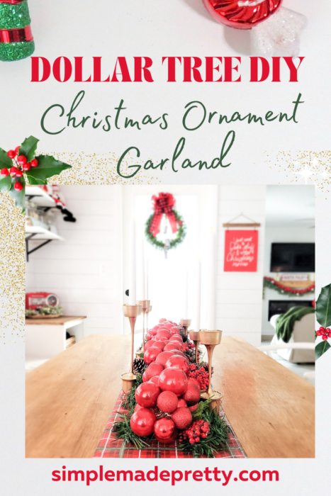 Christmas Ornament Garland centerpiece Pinterest