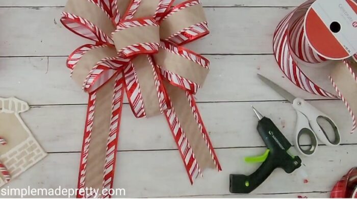 DIY huge bow Christmas tree topper