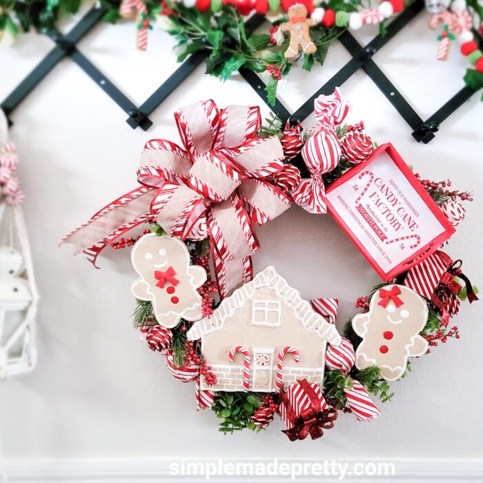 Peppermint and Gingerbread Wreath