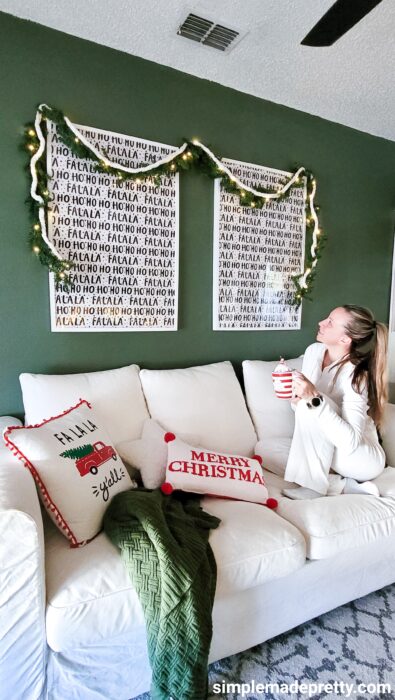 Christmas decor DIY Wrapping Paper Wall Signs