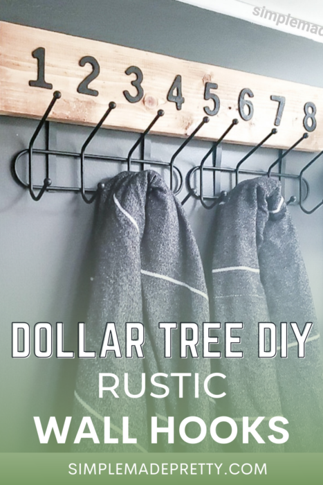 Dollar Tree DIY Rustic Wall Hooks Pinterest Pin