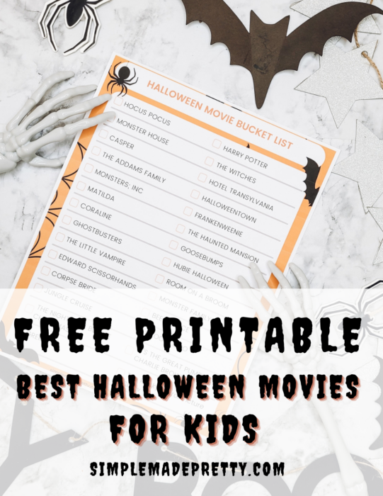 Free Printable Best Halloween Movies for kids pinterest