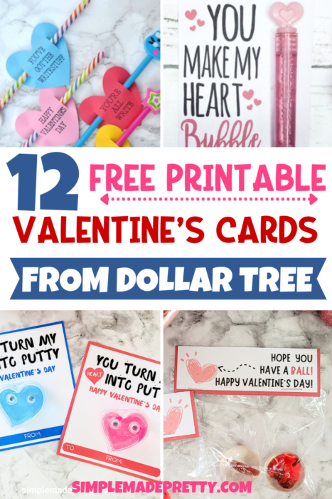 Pinterest Free Printable Valentine's Cards for Kids Using Dollar Tree Favors