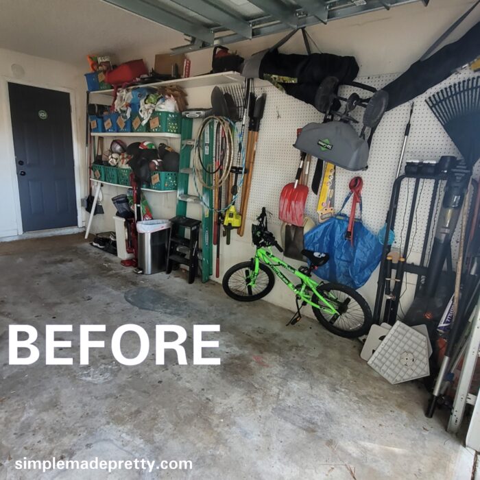 Clutter Garage Makeover before and after