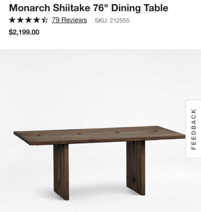 Crate and Barrel Dining Room Table