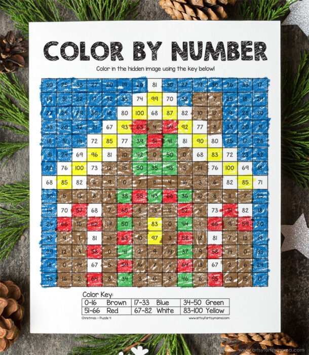 Christmas Color By Number Free Printable