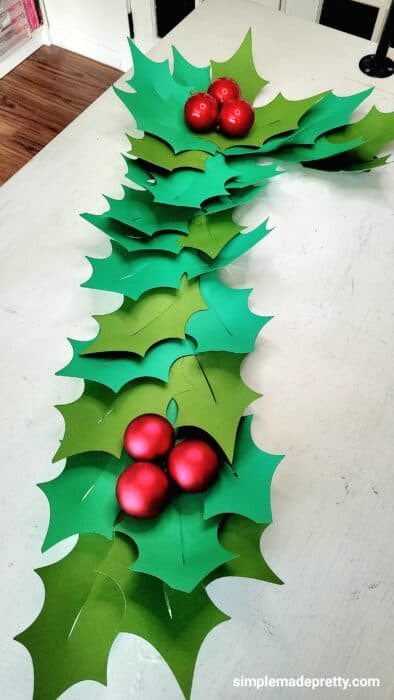 DIY Cricut Paper Holly Garland