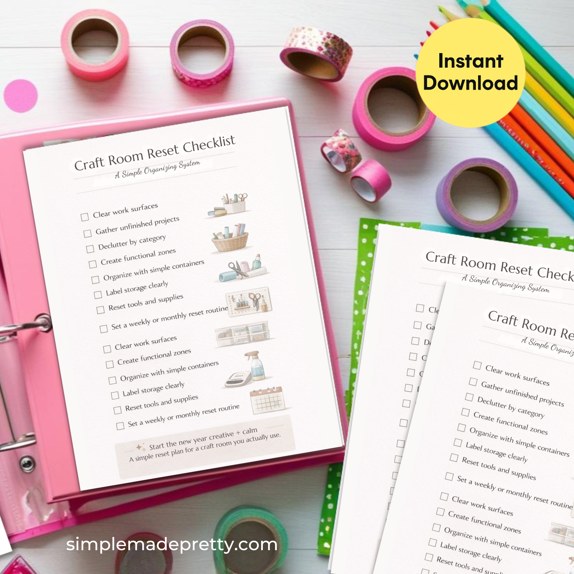 Craft Room Reset Checklist and Course