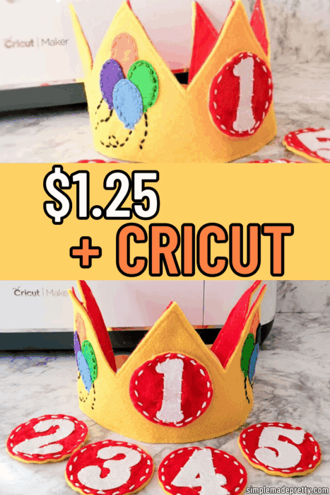 Felt Birthday Crown Cricut DIY