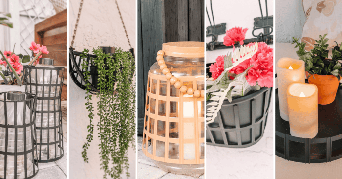 High-End Backyard Decor DIYs Using Dollar Tree Baskets