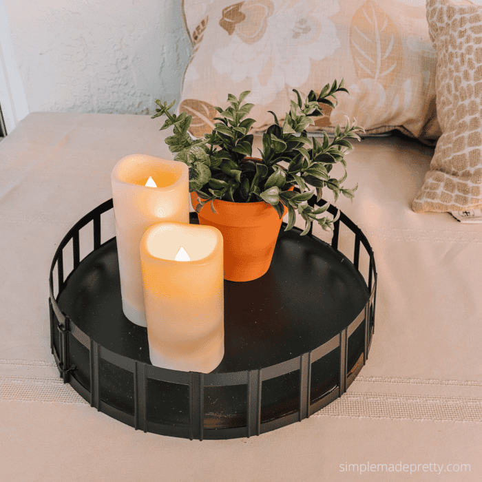 Round Outdoor Tray Dollar Tree DIY