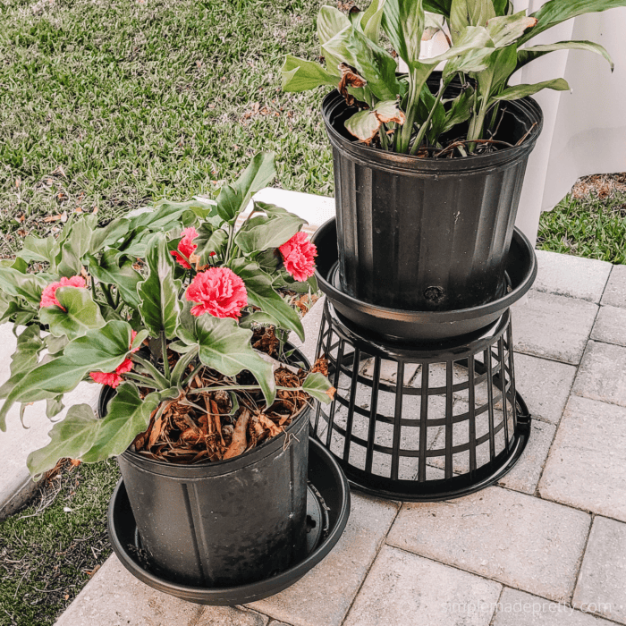 Laundry Basket Plant Stand Accent