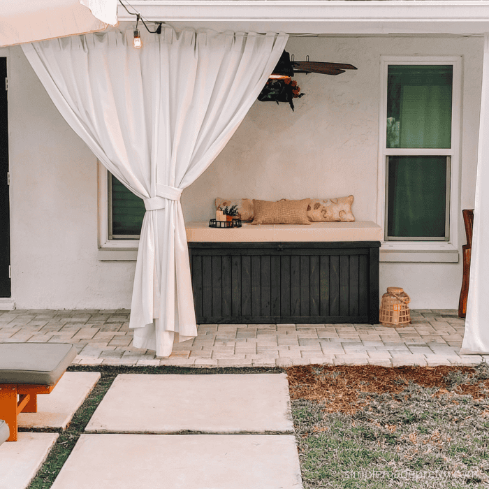 No-Sew Outdoor Cushion (Thrifted Tablecloth Hack)