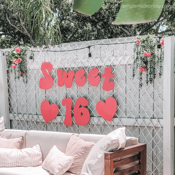 Jumbo Sweet 16 Fence Letters