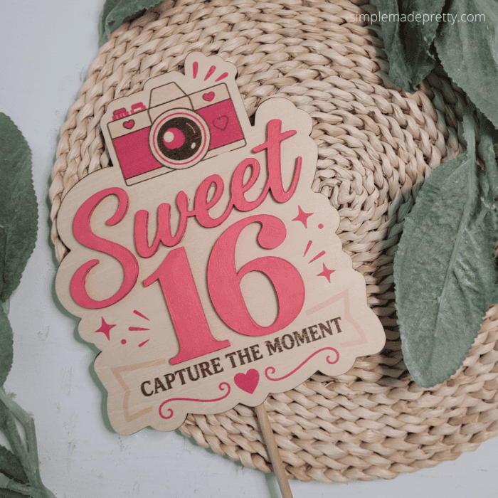 Layered Sweet 16 Cake Topper