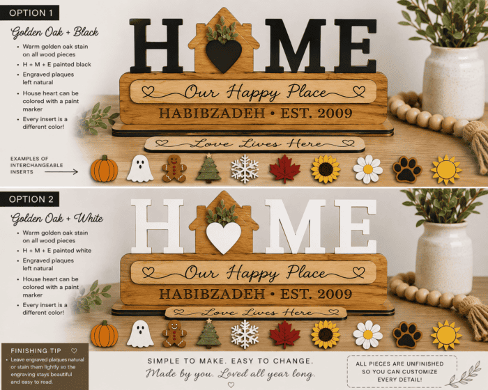 Interchangeable HOME Sign Kit